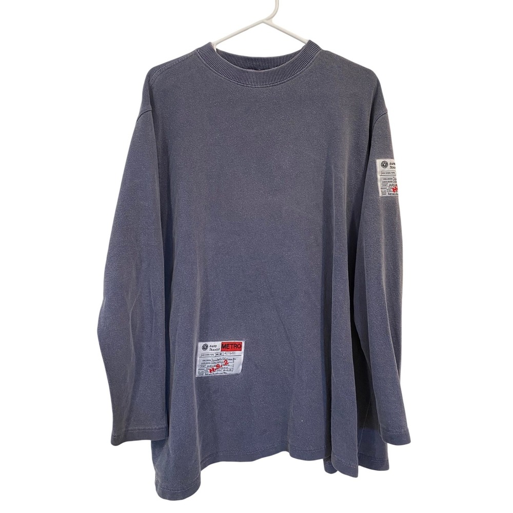 Vintage DKNY Crew Neck Sweatshirt Mens M Metro Rapid Transit Carte Postale Patch